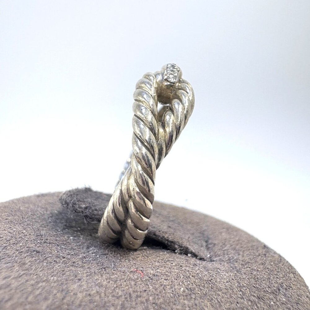 VTG David Yurman Cable Loop Diamond Band Ring Size 5.75 - Picture 3 of 10